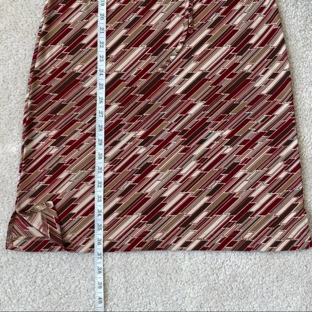 Mossimo Retro Print Shirt Dress size 6 Red Brown pattern 70s vibe - Picture 12 of 14